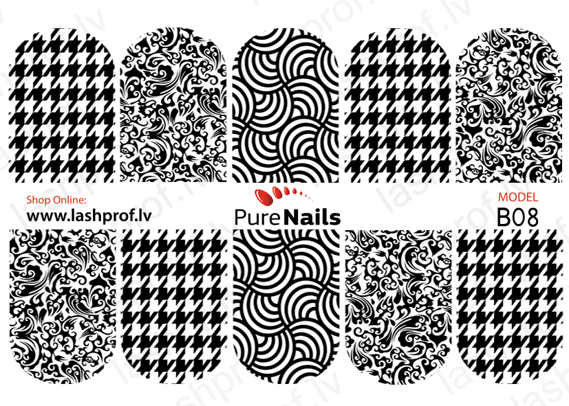 BIS Pure Nails  slider nail design sticker decal BLACK LACE, B08