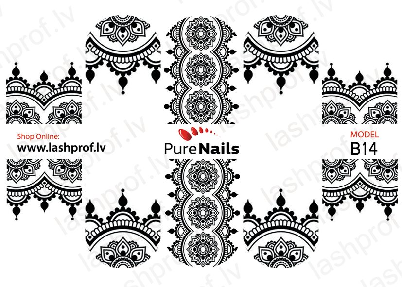 BIS Pure Nails  slider nail design sticker decal BLACK LACE, B14