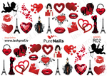 BIS Pure Nails water slider nail design sticker decal LOVE, R02