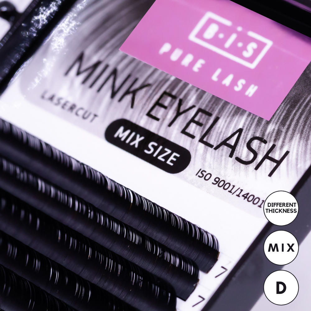 BIS Pure Lash Mink eyelash extensions, MIX-D-16 lines