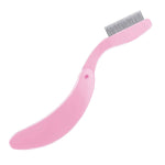 Foldable lash & brow comb PINK, with metal teeth