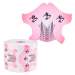 Molly Lac nail extension form template stickers FLEXIBLE pink, 10 pcs