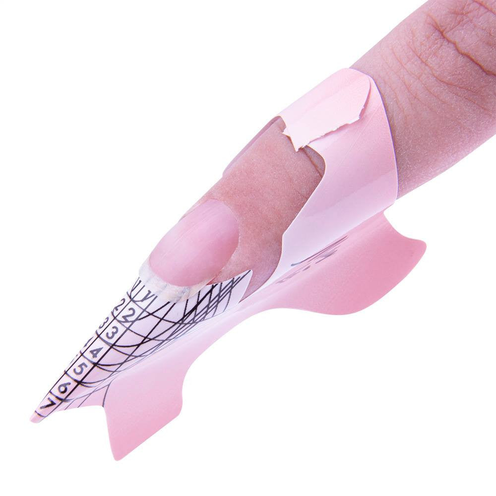 Molly Lac nail extension form template stickers FLEXIBLE pink, roll 500 pcs