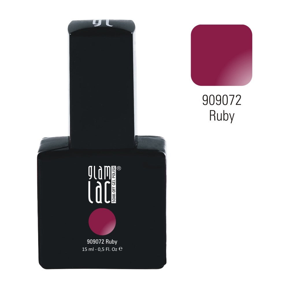 GlamLac UV/LED gel nail polish 15 ml, RUBY