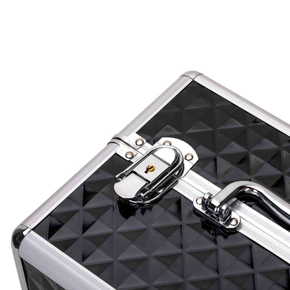 Beauty suitcase with 3D design S size, BLACK