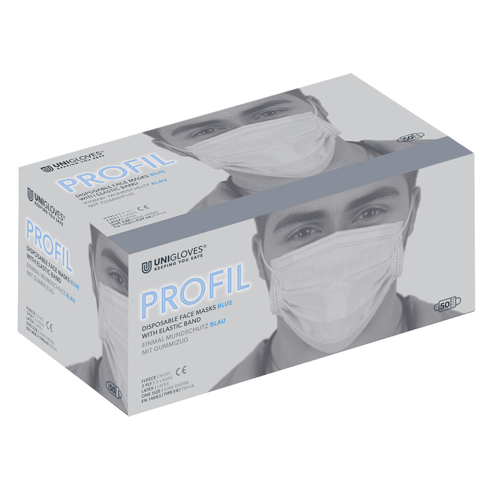 Unigloves ProfilPlus mask 3-play box of 50, LAVANDA