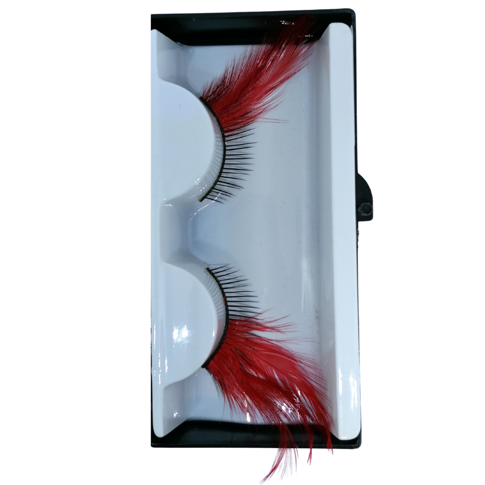 Strip flare lashes in line for make-up, RED RED