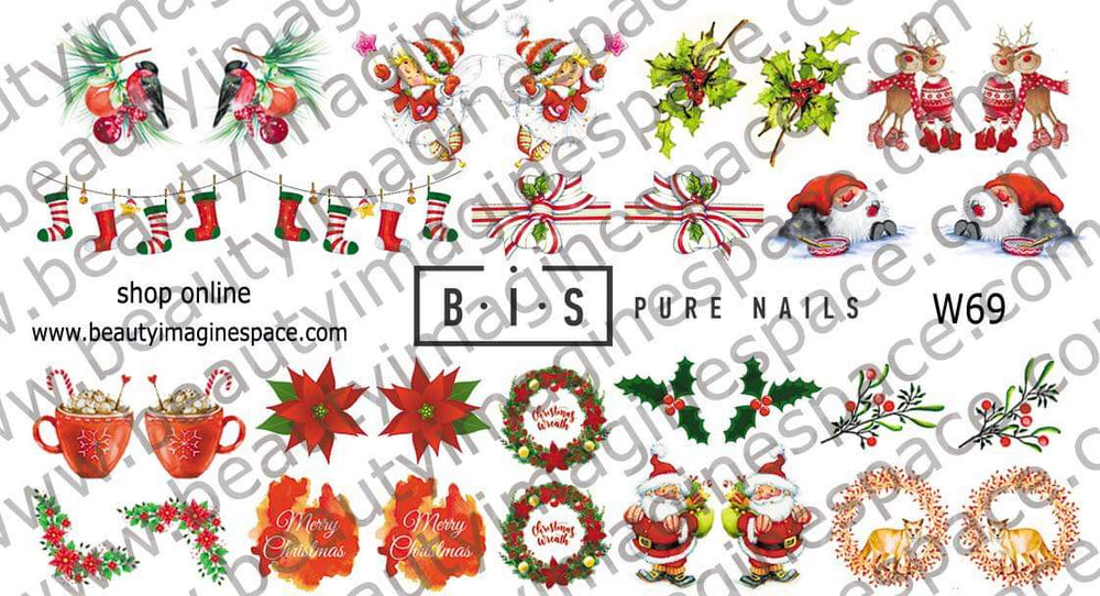 BIS Pure Nails slider nail design sticker decal, CHRISTMAS W69