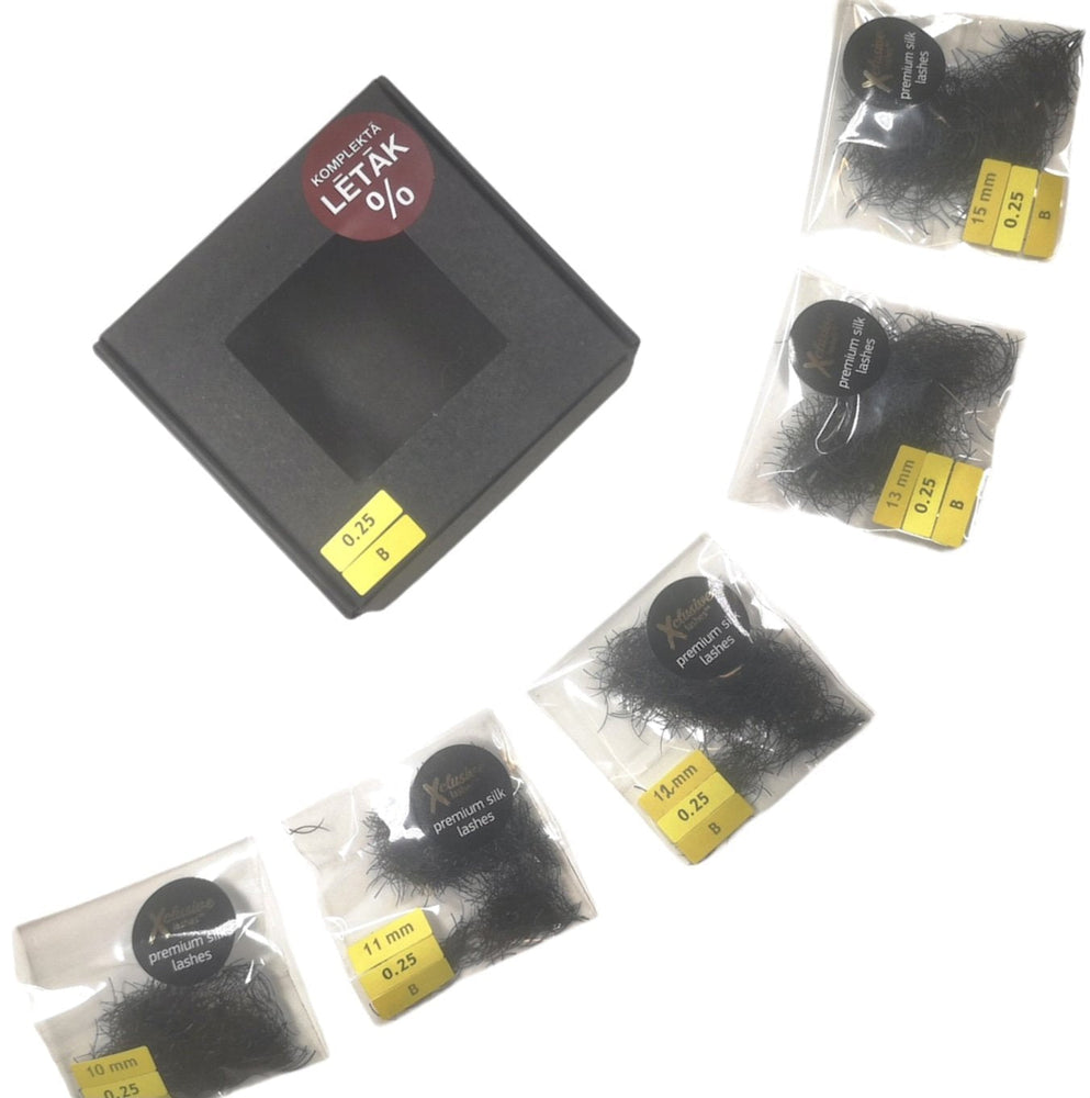 Xclusive Silk lash for eyelash extensions KIT - B - 0.25 - 8, 10, 12, 14 & 15 mm