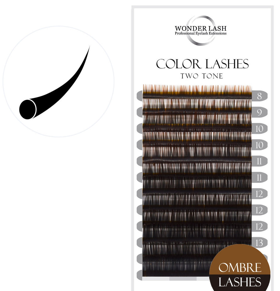 WonderLash® Eyelash extensions Mink OMBRE mix, Black + Brown