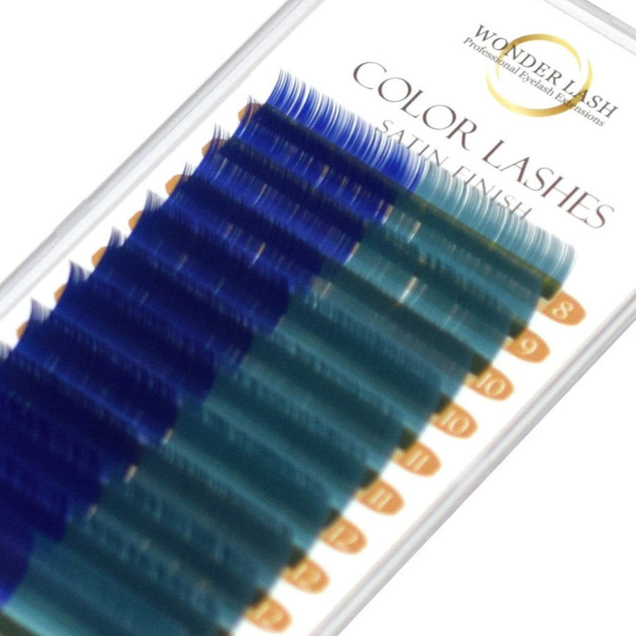 WonderLash® Color eyelash extension mink MIX, Royal Blue + Turquoise
