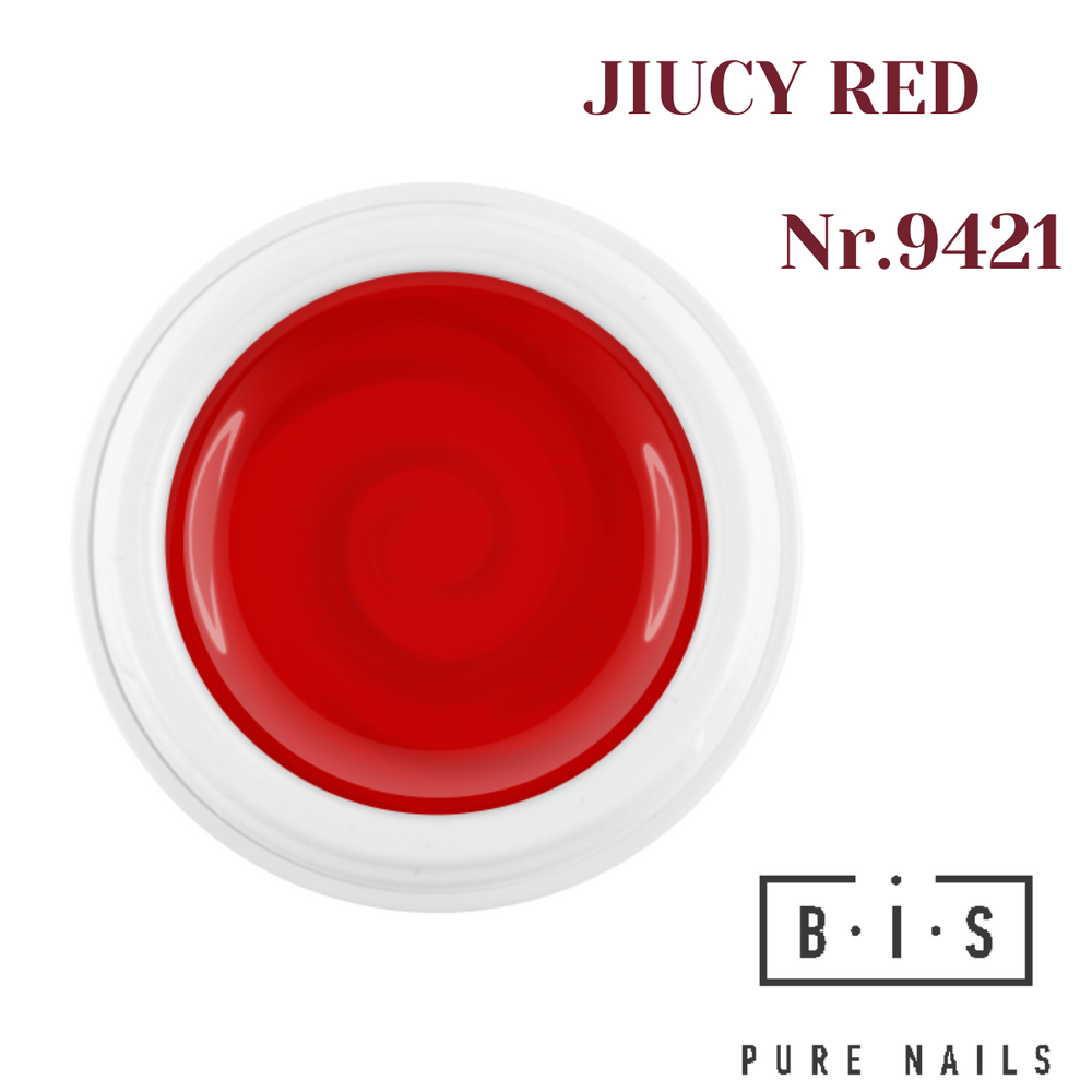 UV/LED Color gel for nail modeling & extensions JUICY RED 9421, NON STICKY!