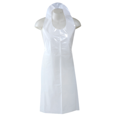 Disposable PE aprons 80 x 125 cm WHITE, 4 pieces