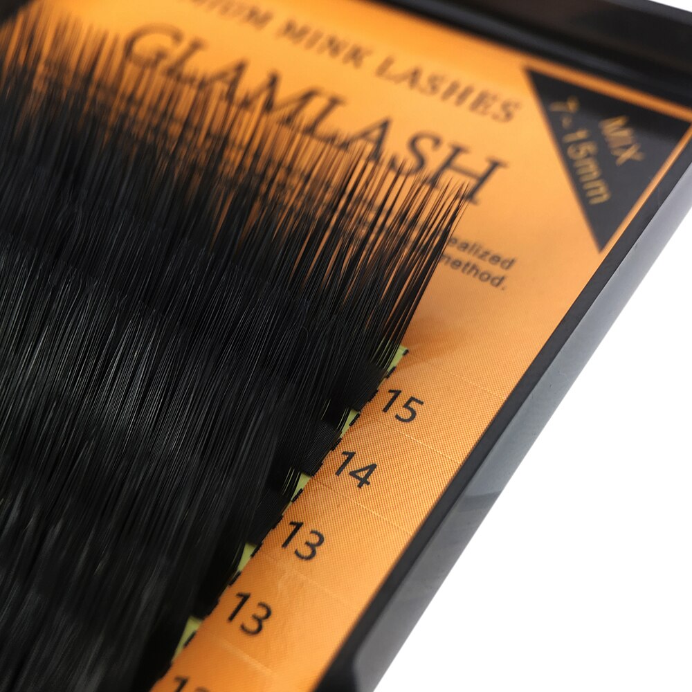 GlamLash eyelash extensions L-0.10-MIX, 7-15 mm