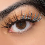 BL Lashes eyelash extensions with glitter sparkles SILVER, 1 line