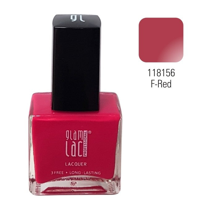 GlamLac gel effect nail lacquer polish 15 ml, 118156 F-RED