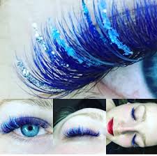 Sky pro ombre eyelash extensions black + blue, final sale!