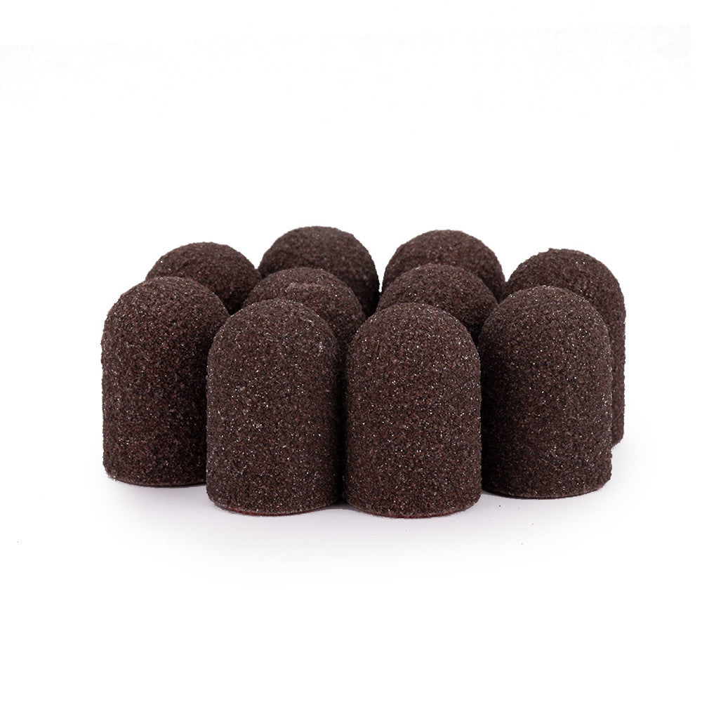 Abrasive caps for pedicure 10 mm BROWN, differents grits