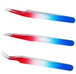 Blink Lash Rainbow tweezers for eyelash extensions, I, F or S type