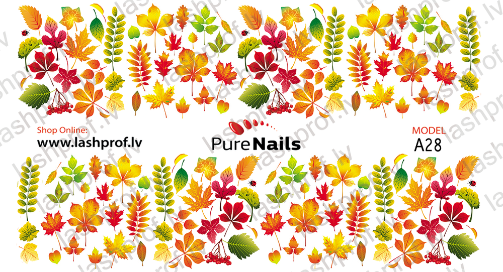 BIS Pure Nails  slider nail design sticker decal AUTUMN, A28