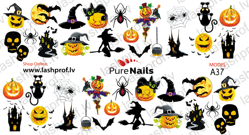 BIS Pure Nails slider nail design sticker decal HALLOWEEN, A37