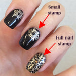 Template for Konad nail stamping art, large L(R)