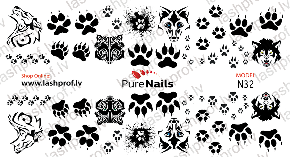 BIS Pure Nails  slider nail design sticker decal BEAST, N32